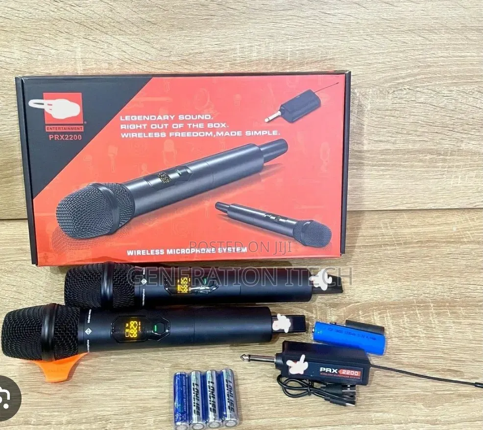 Promax PRX 2200 Wireles Microphone With Two Handheld Mics and Reciever