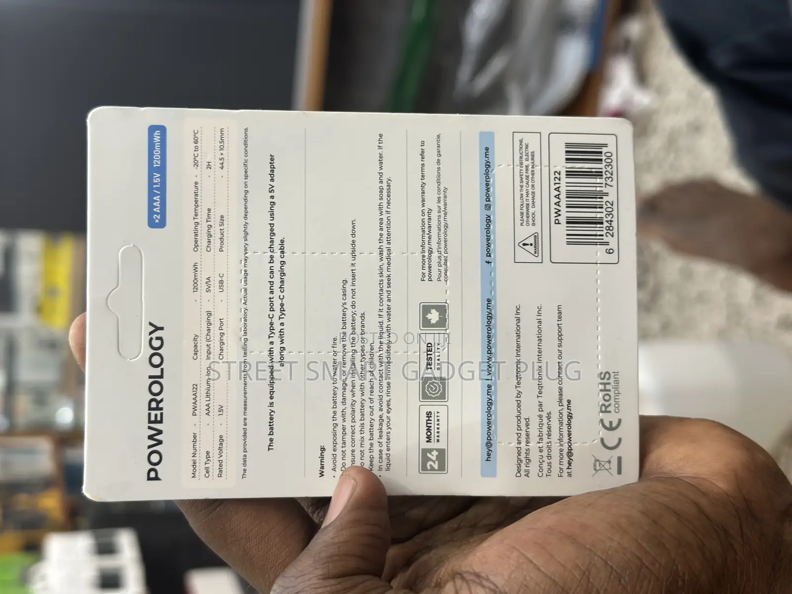 Powerology Rechargeable Lithium-Ion Battery Aaa 1200mwh