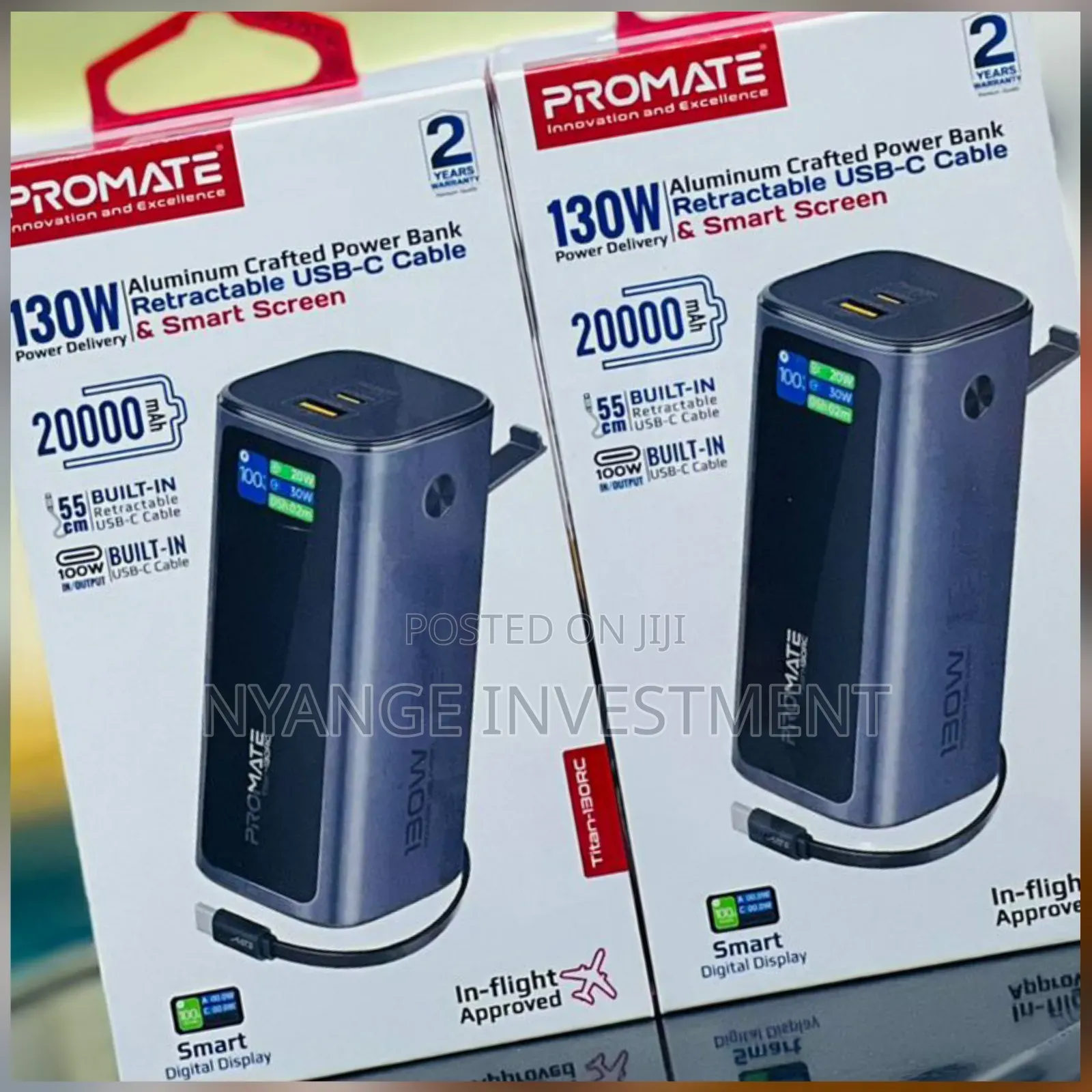 Promate Super Fast Portable Charger, 20000mah Capacity Power Bank