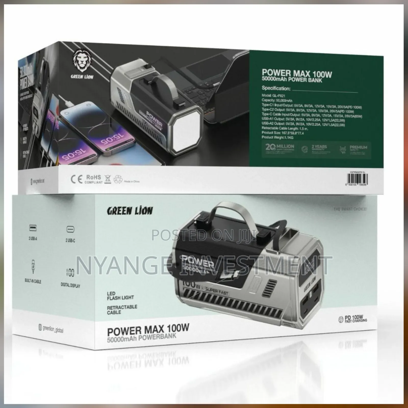 Green Lion Power Max 100w 50000mah Power Bank