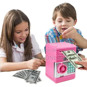 Electronic Password Piggy Bank Cash/Coin Can Money Locker Auto Insert