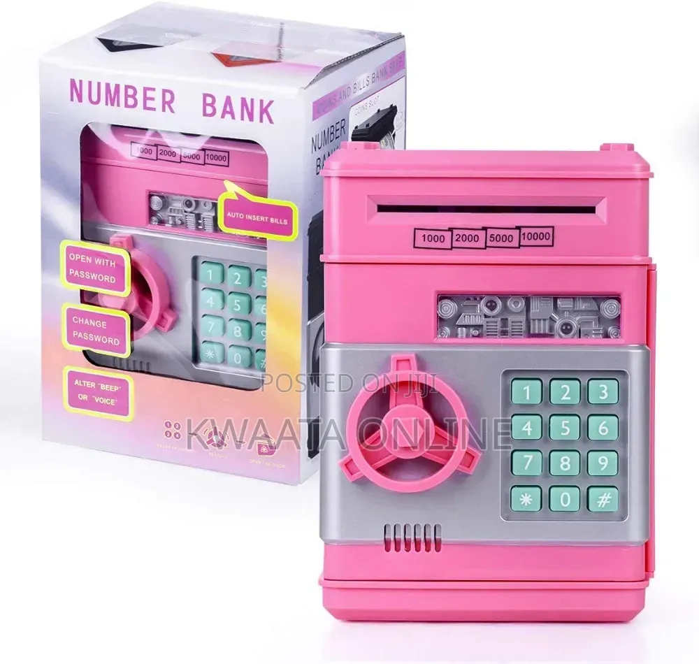 Electronic Password Piggy Bank Cash/Coin Can Money Locker Auto Insert