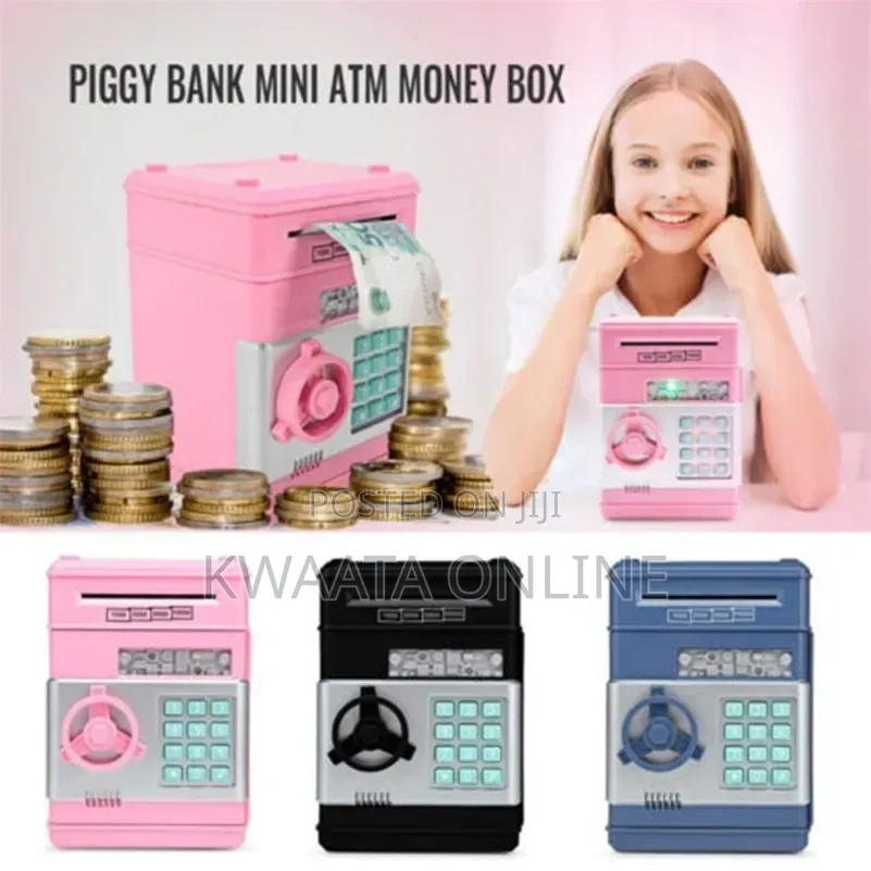 Electronic Password Piggy Bank Cash/Coin Can Money Locker Auto Insert