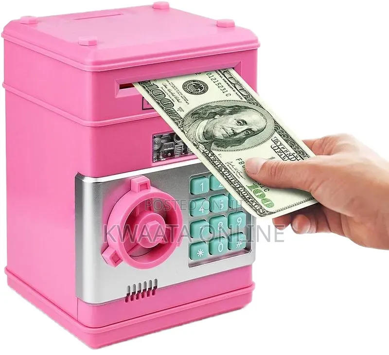 Electronic Password Piggy Bank Cash/Coin Can Money Locker Auto Insert