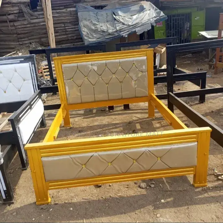 Bed 5by6 in Gold and Beige Colour