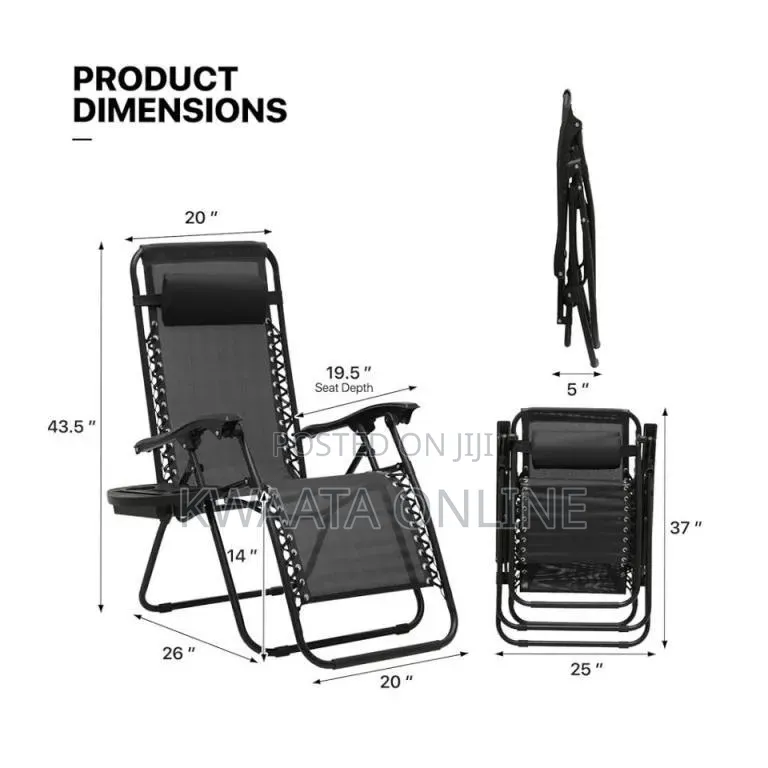 Garden Chair Adjustable Folding Recliner For Outdoor Patios Beach Camp