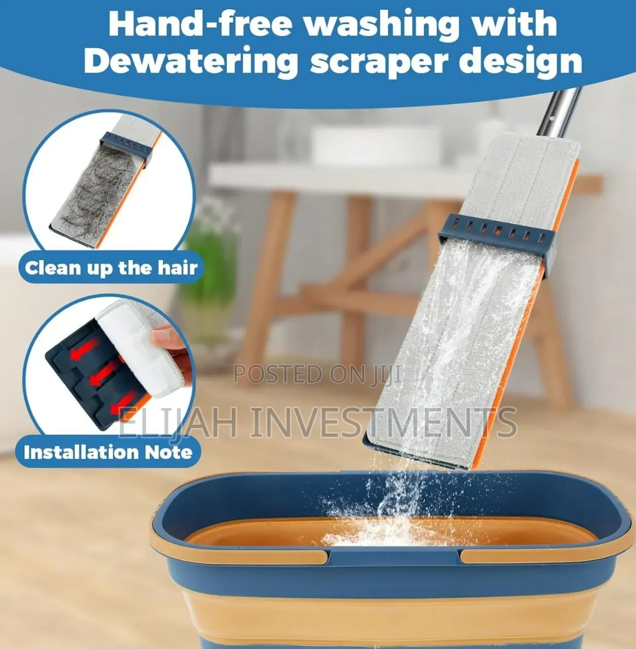 360° Rotating Hands Free Microfiber Flat Floor Mop