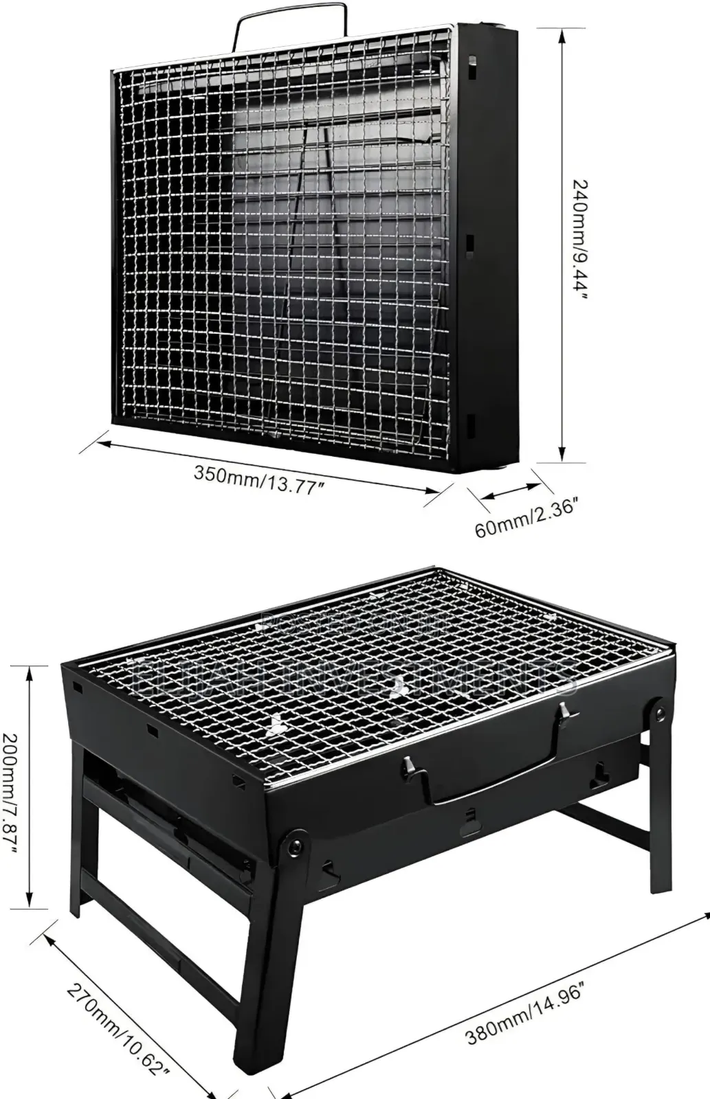 Stainless Steel Folding Portable Charcoal BBQ Grill