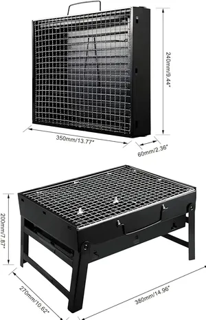 Stainless Steel Folding Portable Charcoal BBQ Grill
