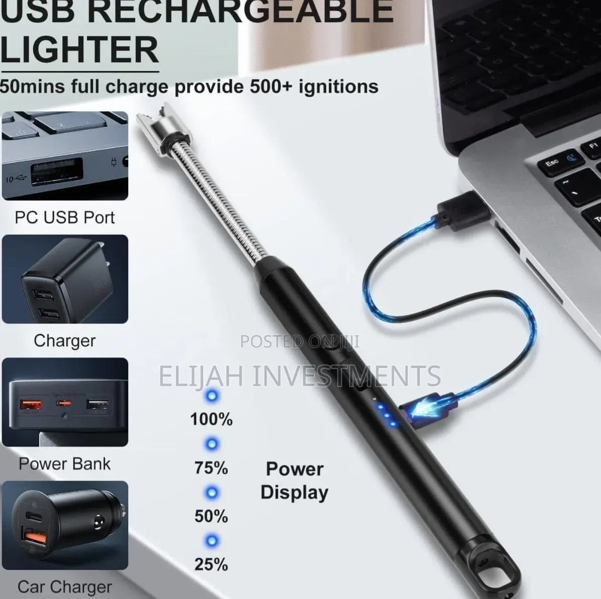 Rechargeable Electric Arc Gas Lighter