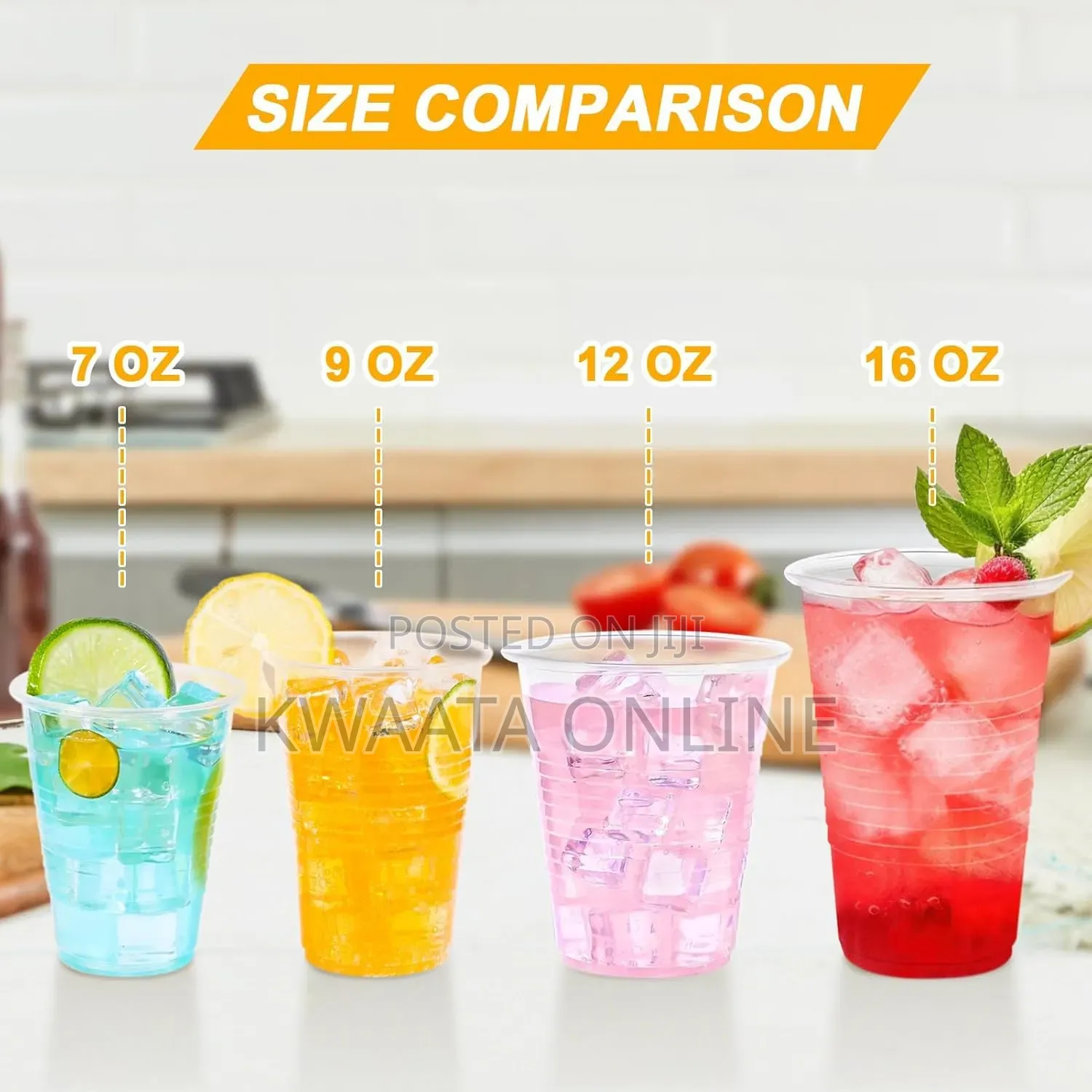 25 Piece Pack Plastic Shot Clear Disposable Party Cups 500ml Each