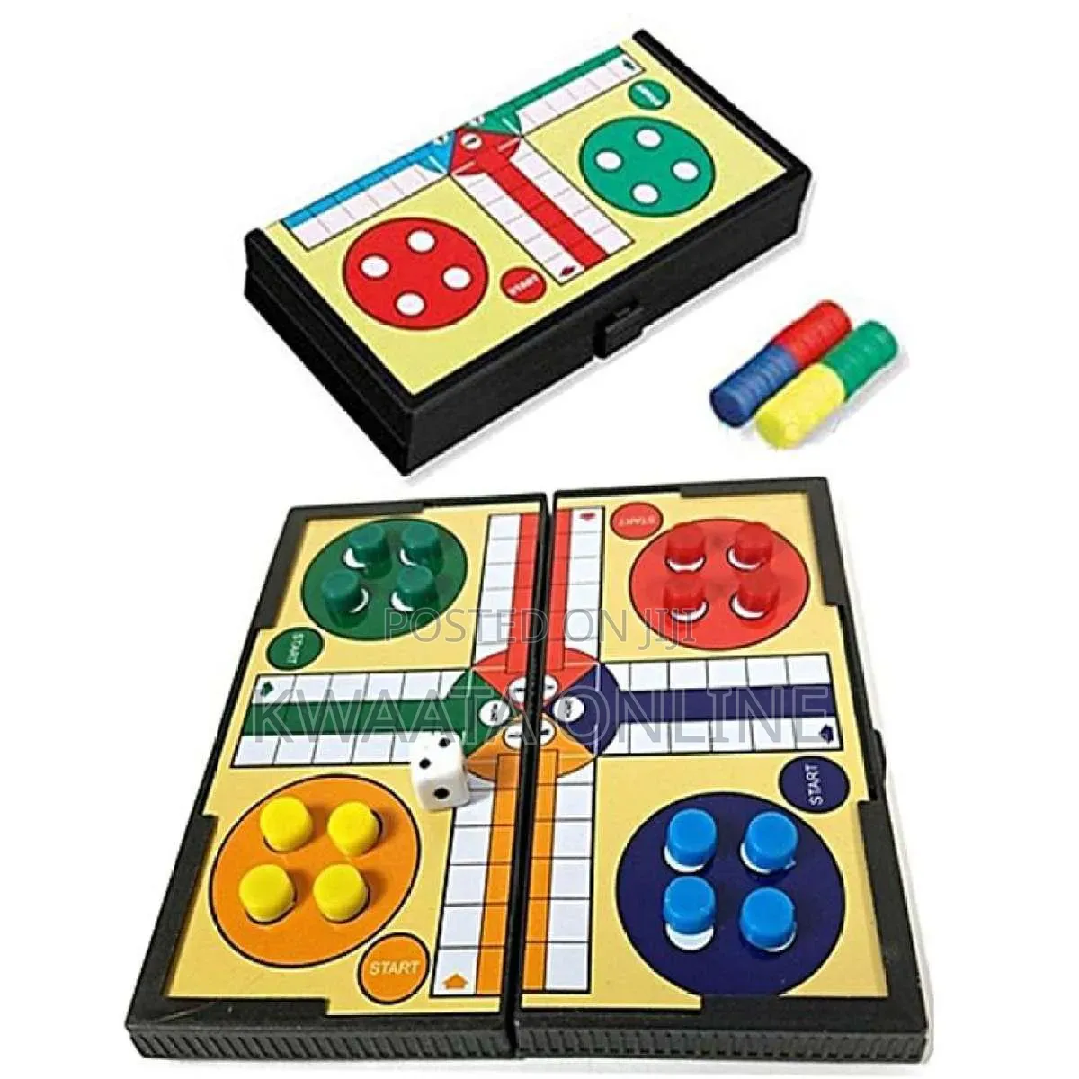 Foldable Ludo Brain Game With Full Set of Dices and Pawns