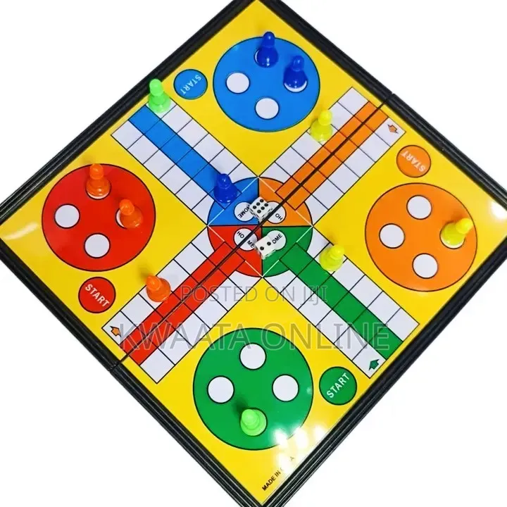 Foldable Ludo Brain Game With Full Set of Dices and Pawns