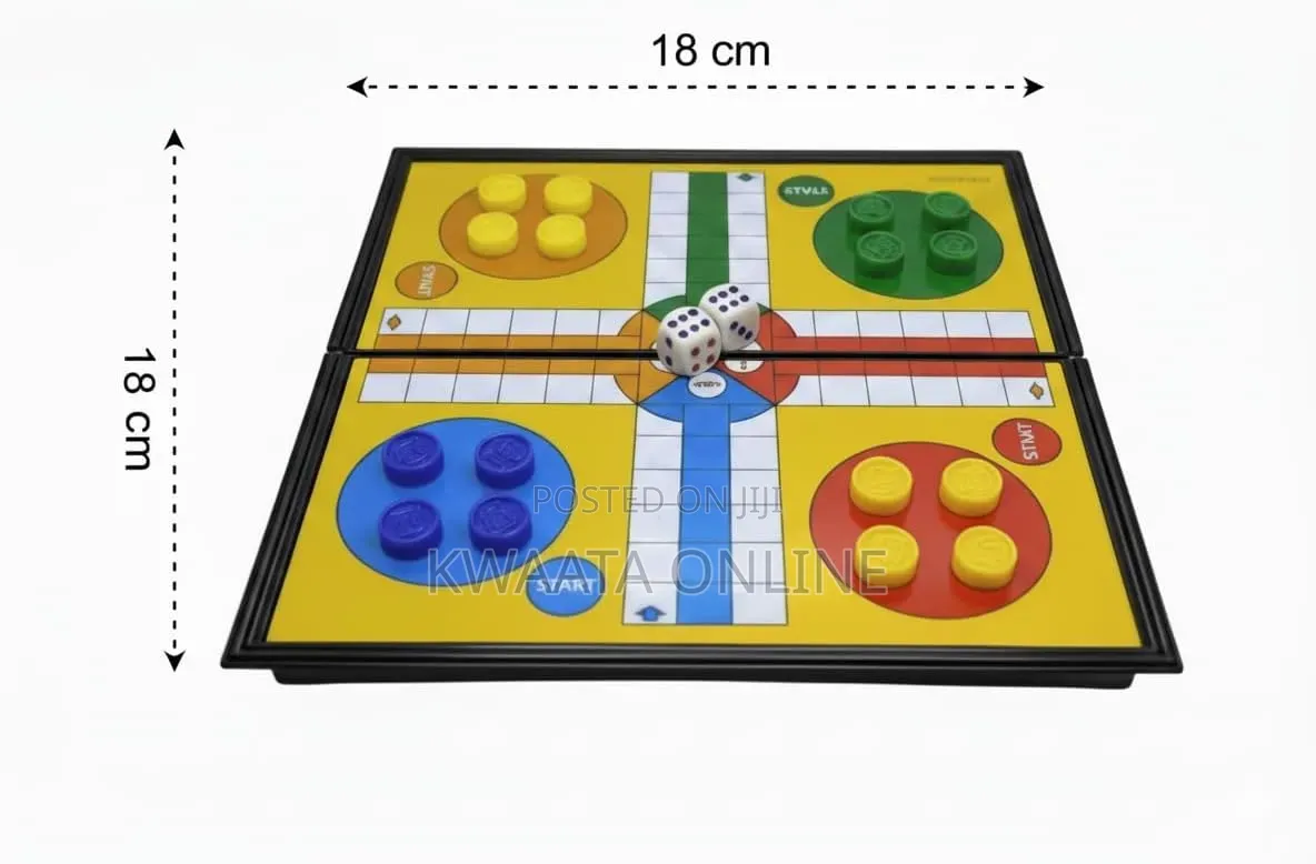 Foldable Ludo Brain Game With Full Set of Dices and Pawns