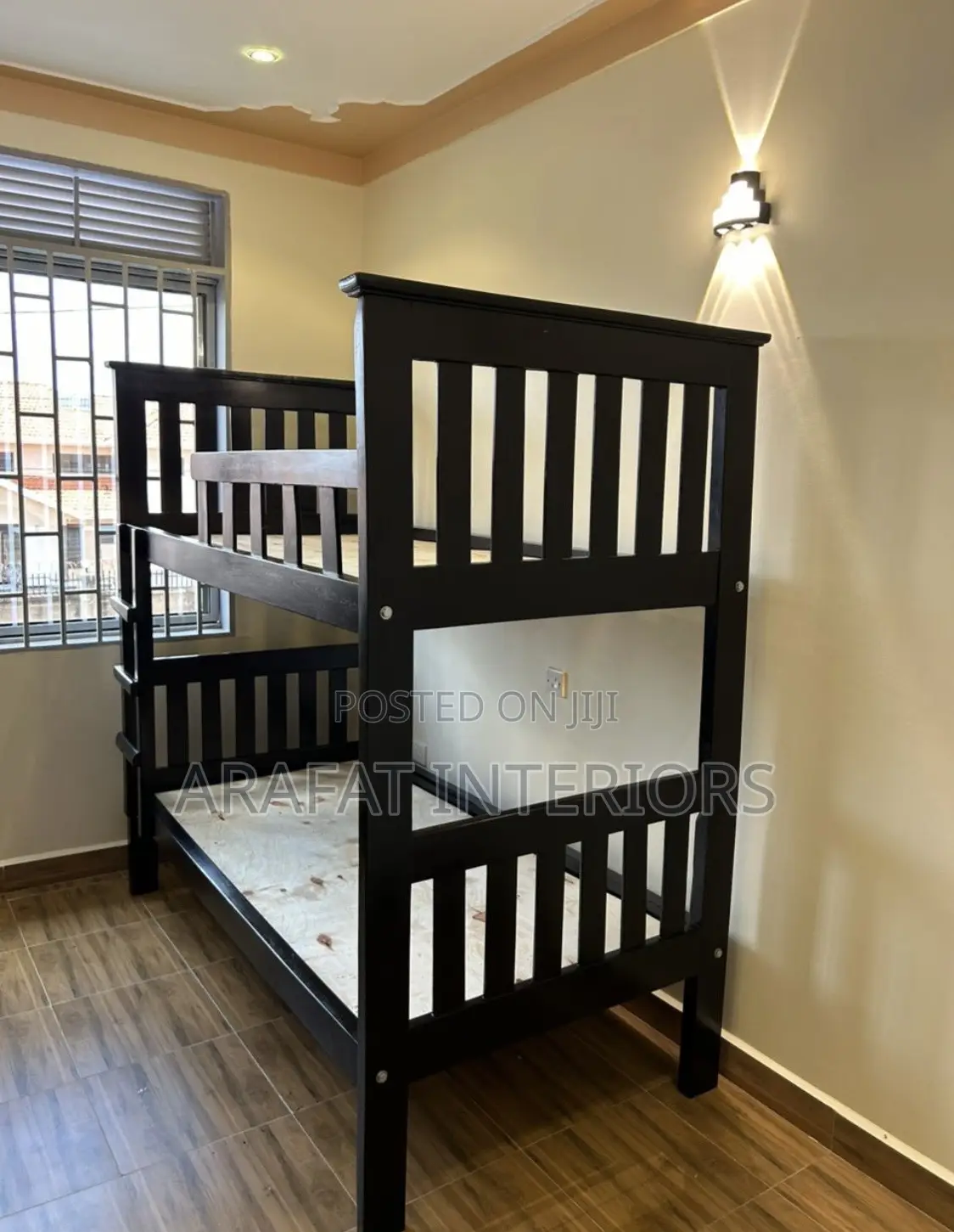 3x6 Strong Dark Wooden Bunk Bed