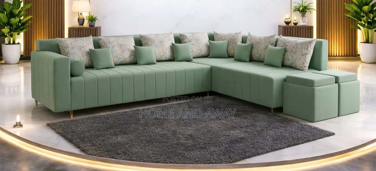 Sofas/5 - 6 Seaters Sectional L Sofas + 2 Poufs Any Colour 1,500,000/