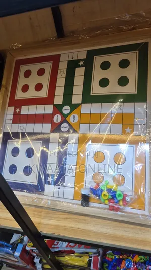 Wood Frame Ludo Board Game Big Size With Coins,Glass Finish(24x24inch)