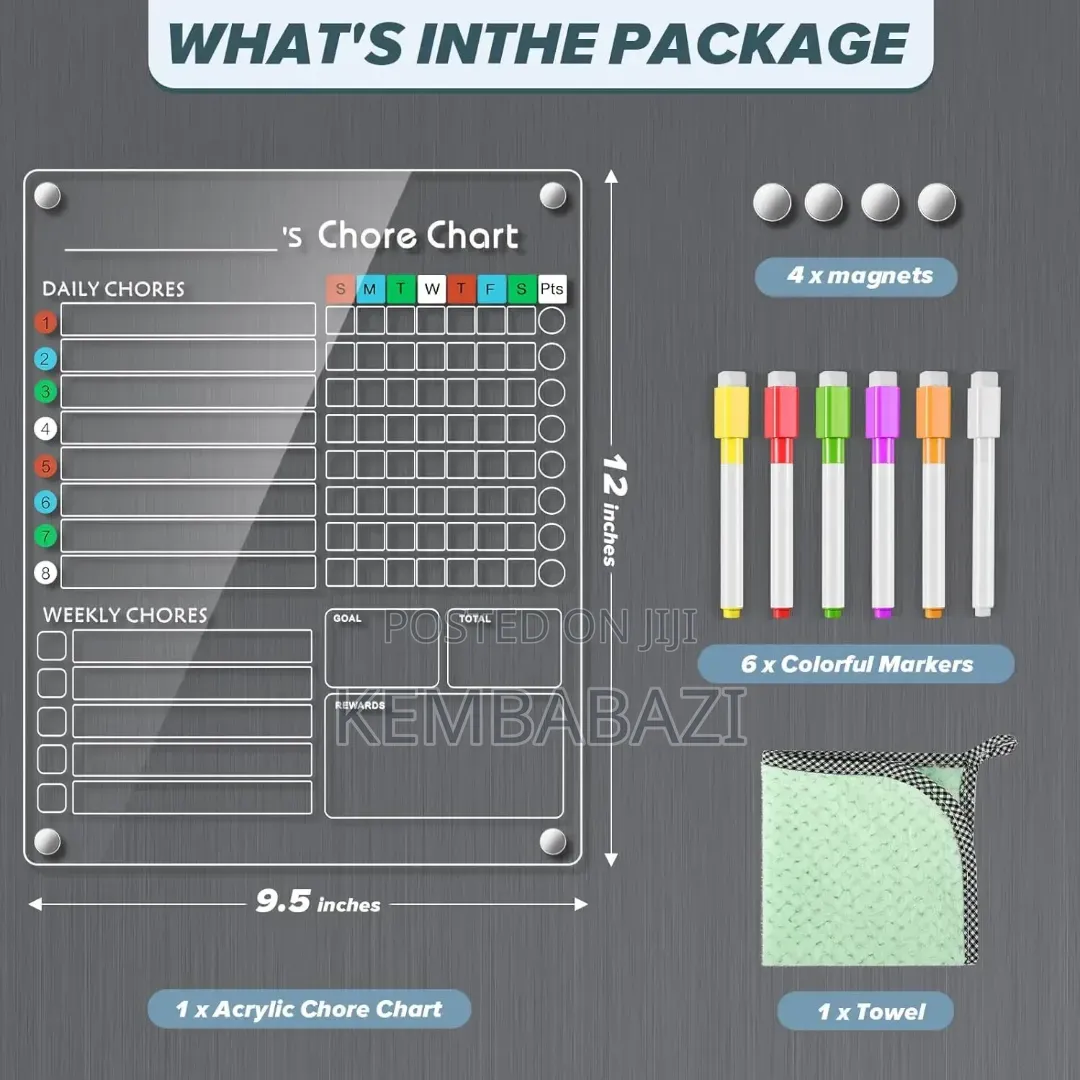 Magnetic Acrylic Dry Erase Chore Charts