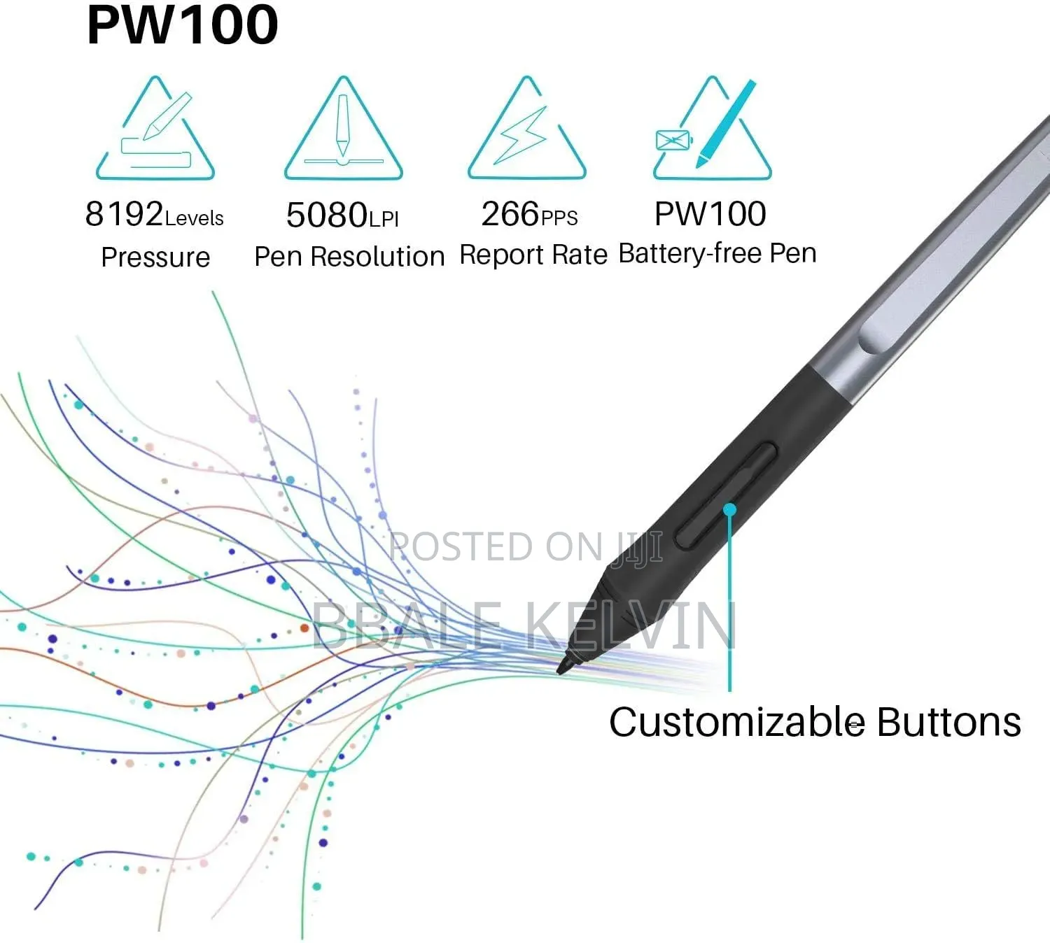 Huion Hs64 Graphics Drawing Tablet Battery-Free Stylus Android Windows