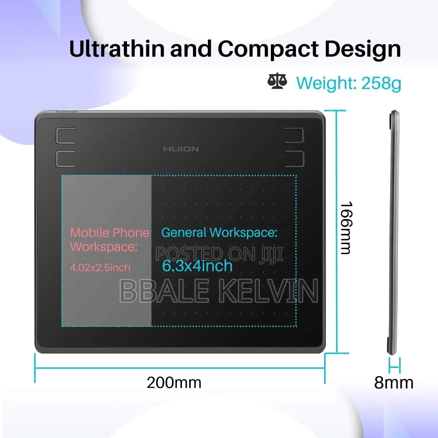Huion Hs64 Graphics Drawing Tablet Battery-Free Stylus Android Windows