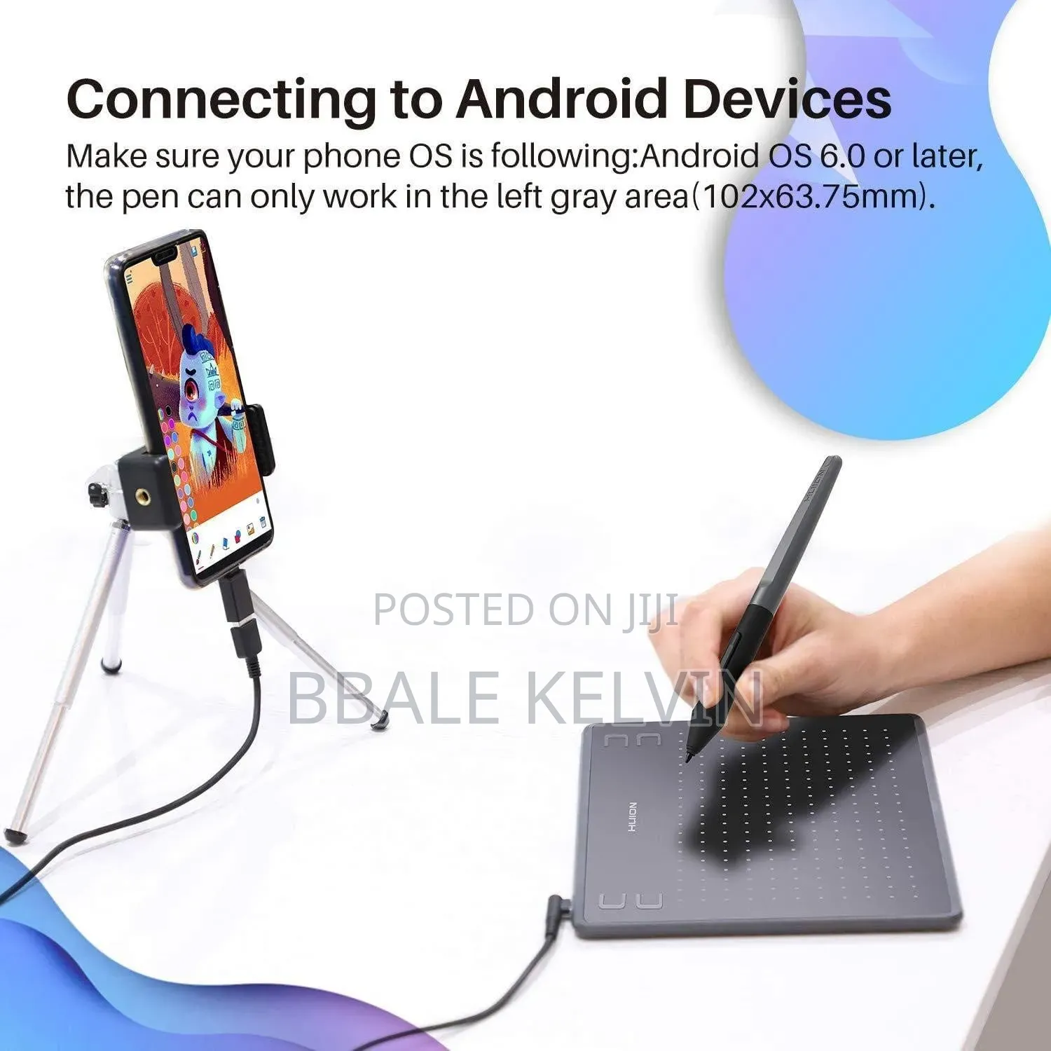 Huion Hs64 Graphics Drawing Tablet Battery-Free Stylus Android Windows