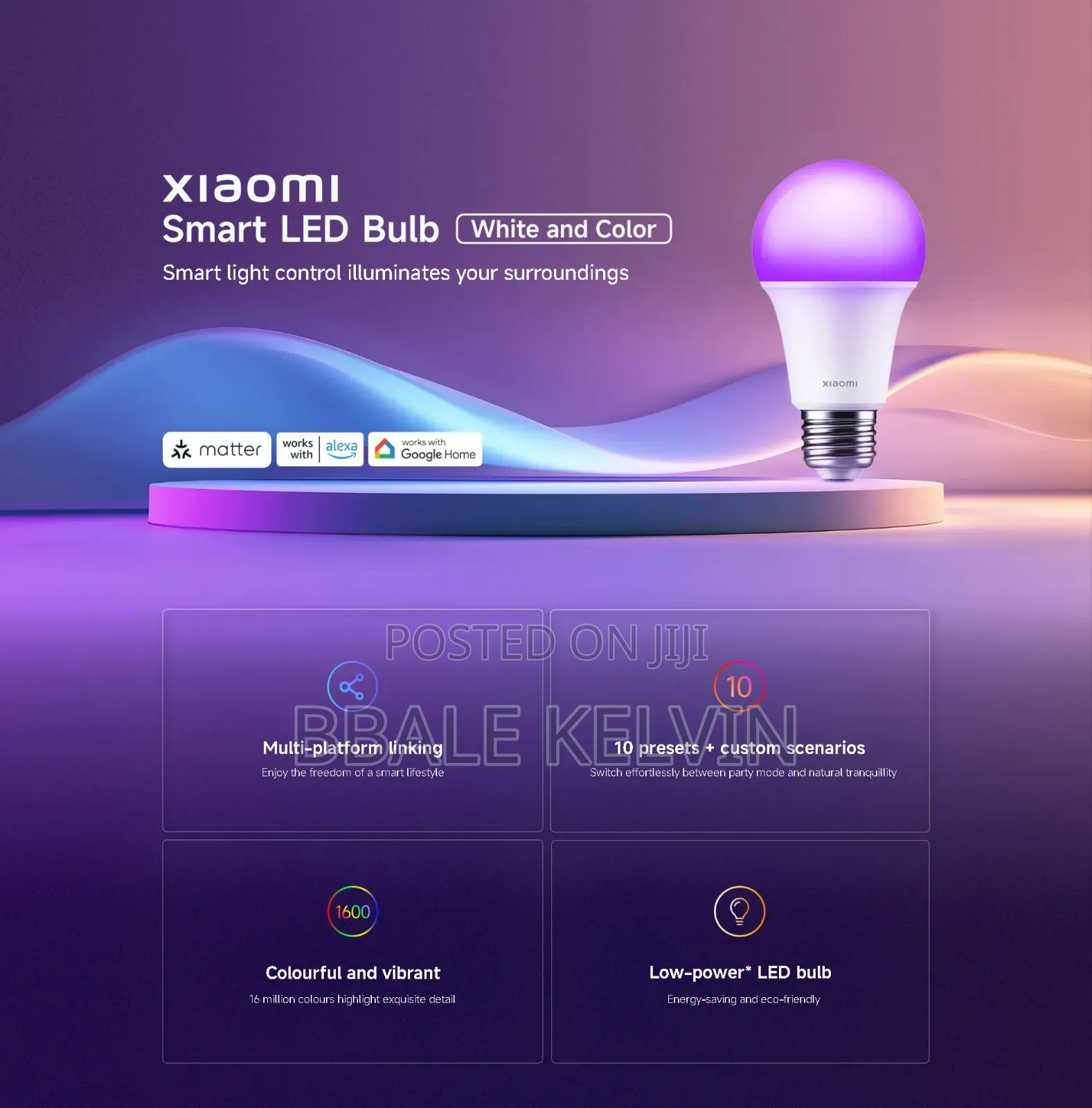 Xiaomi Mi Smart Led Bulb (Cool White),E27 8.5w 806lm – 16m
