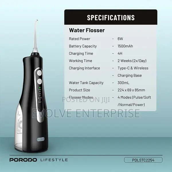 Porodo Lifestyle Oral Care Electric Toothbrush Water Flosser