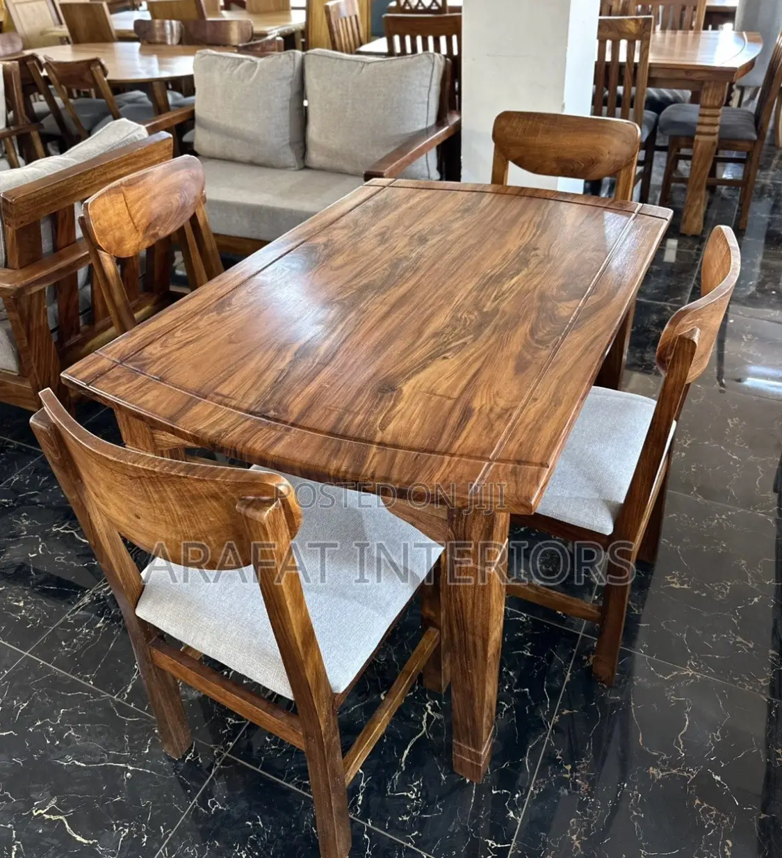 Savannah 4-Seater Solid Wood Dining Set