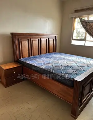  Premium Solid Wood Classic Panel Bed With Nightstand