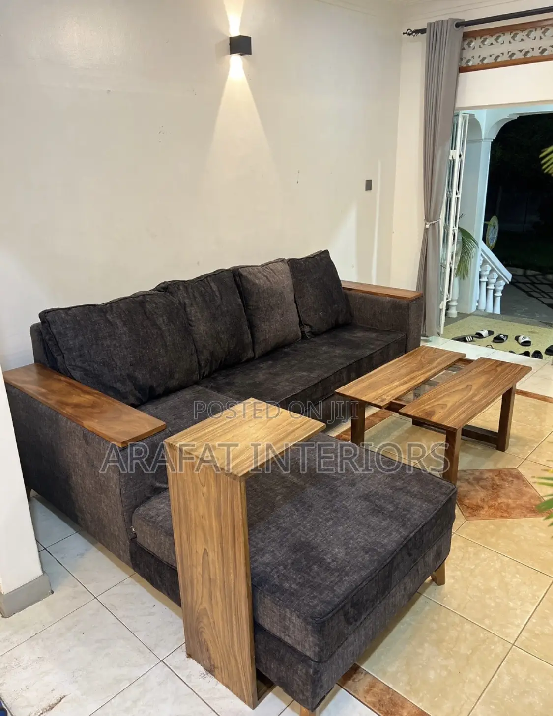 Sleek Black L-Sectional Sofa