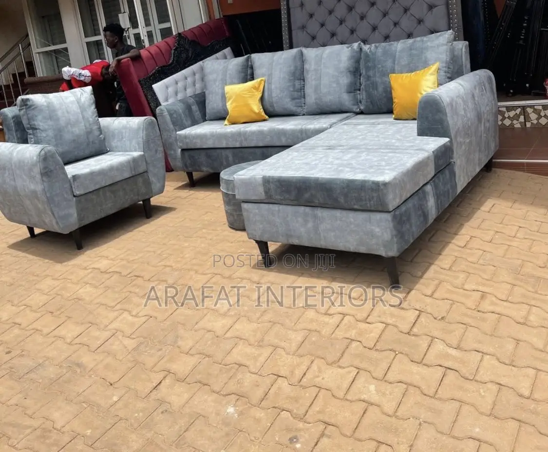 Stunning Light Gray L-Shaped Sectional