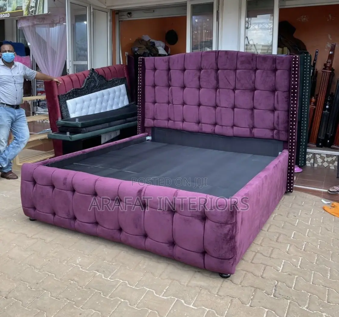 Stunning Purple Tufted Luxury Bed 