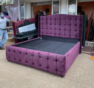 Stunning Purple Tufted Luxury Bed 