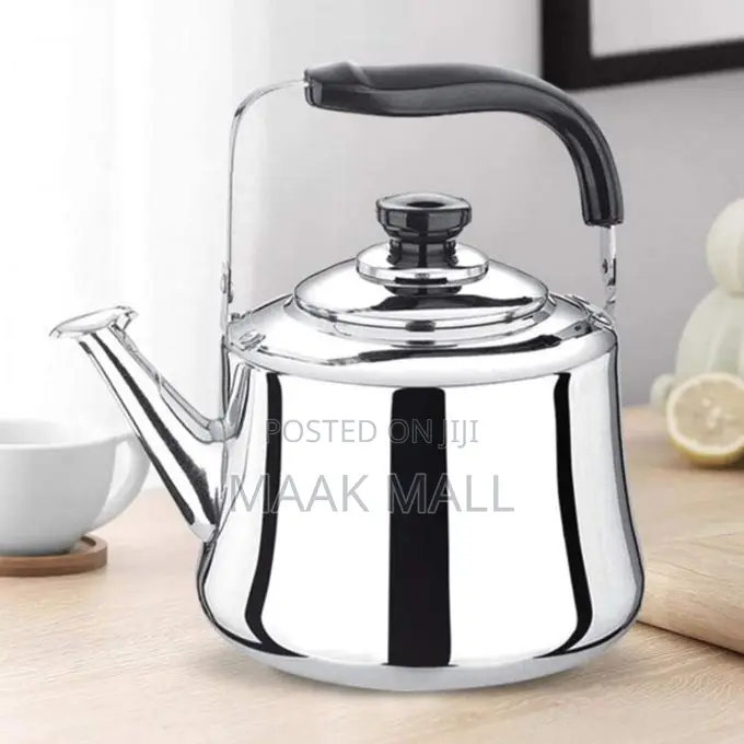 3l Thick Stainless Steel Large Capacity Whistling Kettle - Silver