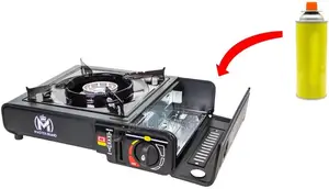 Portable Gas Cooker Stove With 4 Butane Canisters and Carry Case