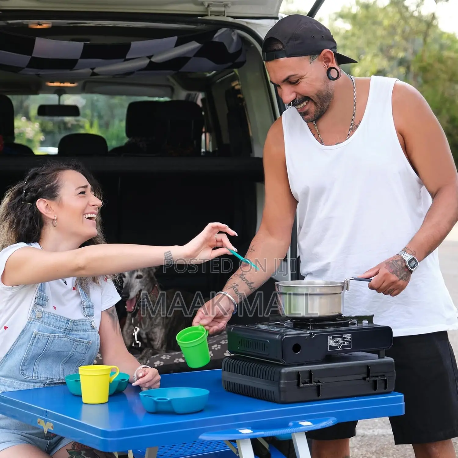 Portable Gas Cooker Stove With 4 Butane Canisters and Carry Case