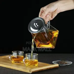 Glass Herbal Tea Pot With Stainless Steel Filter 1000mls