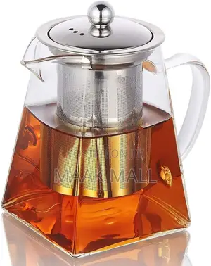 Glass Herbal Tea Pot With Stainless Steel Filter 1000mls