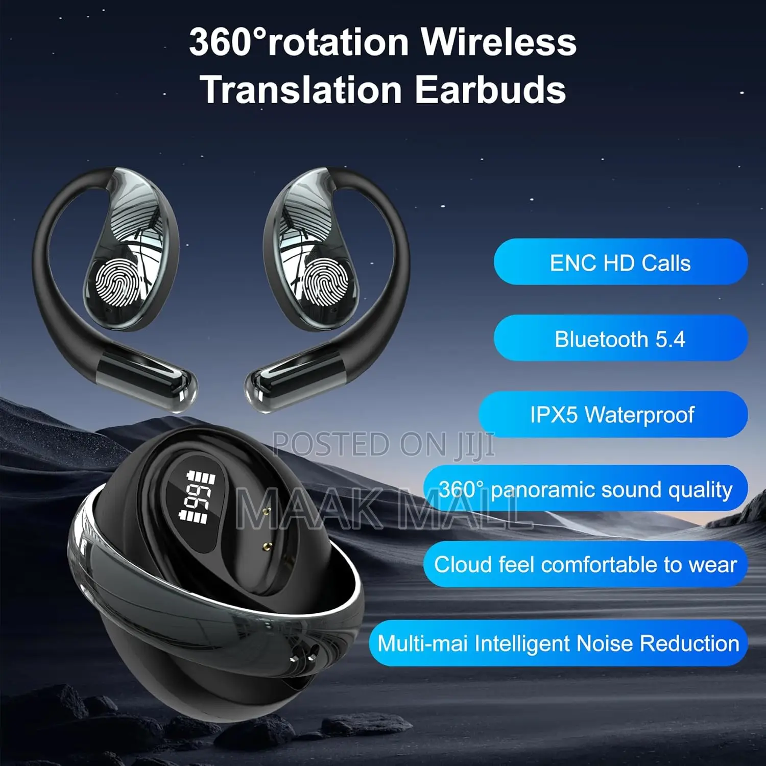 Ai Language Translator Earbuds, Ows Real Time 3 in 1 Translation