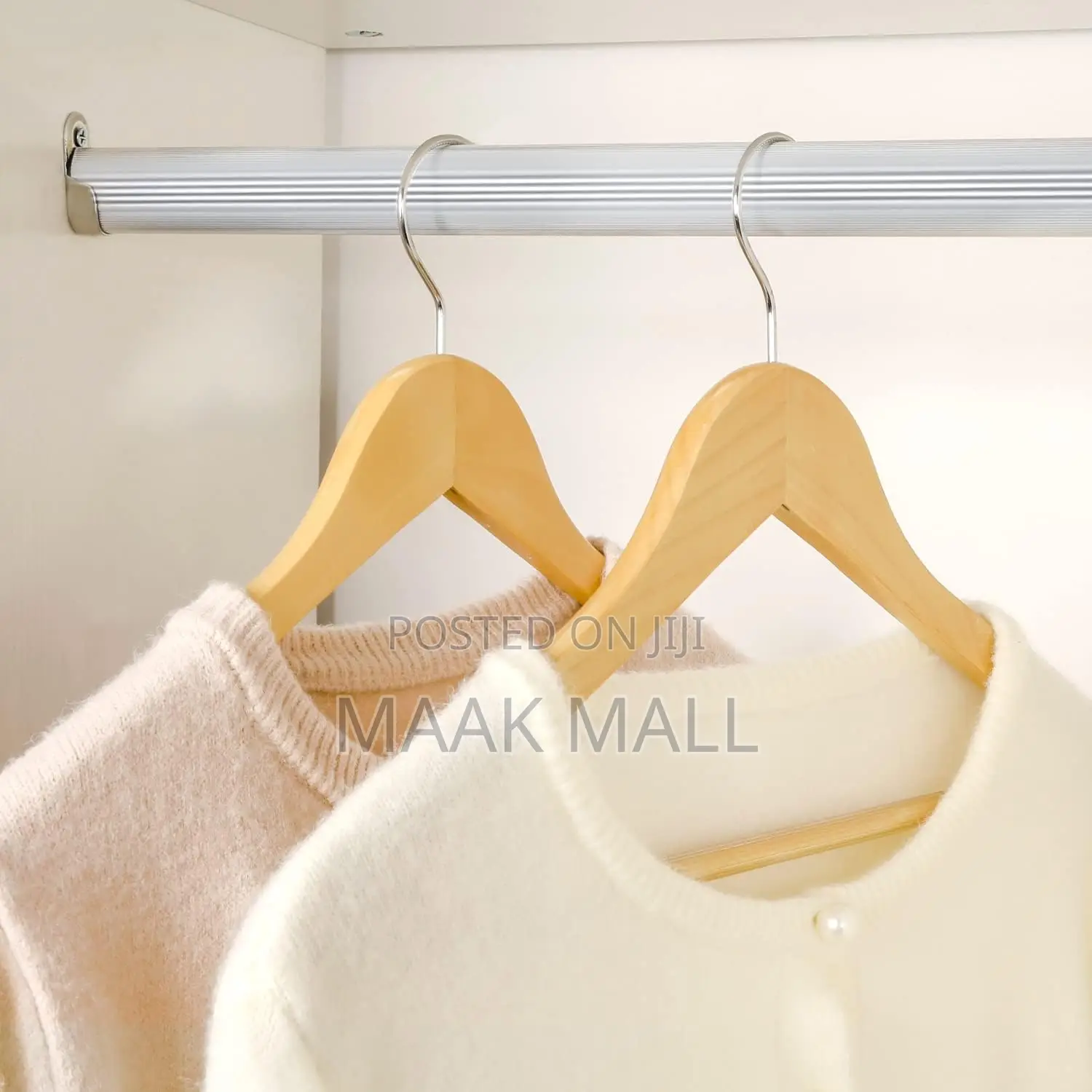 Wooden Coat Hangers 20 Pack, Natural Wood Suit Hangers With Non Slip