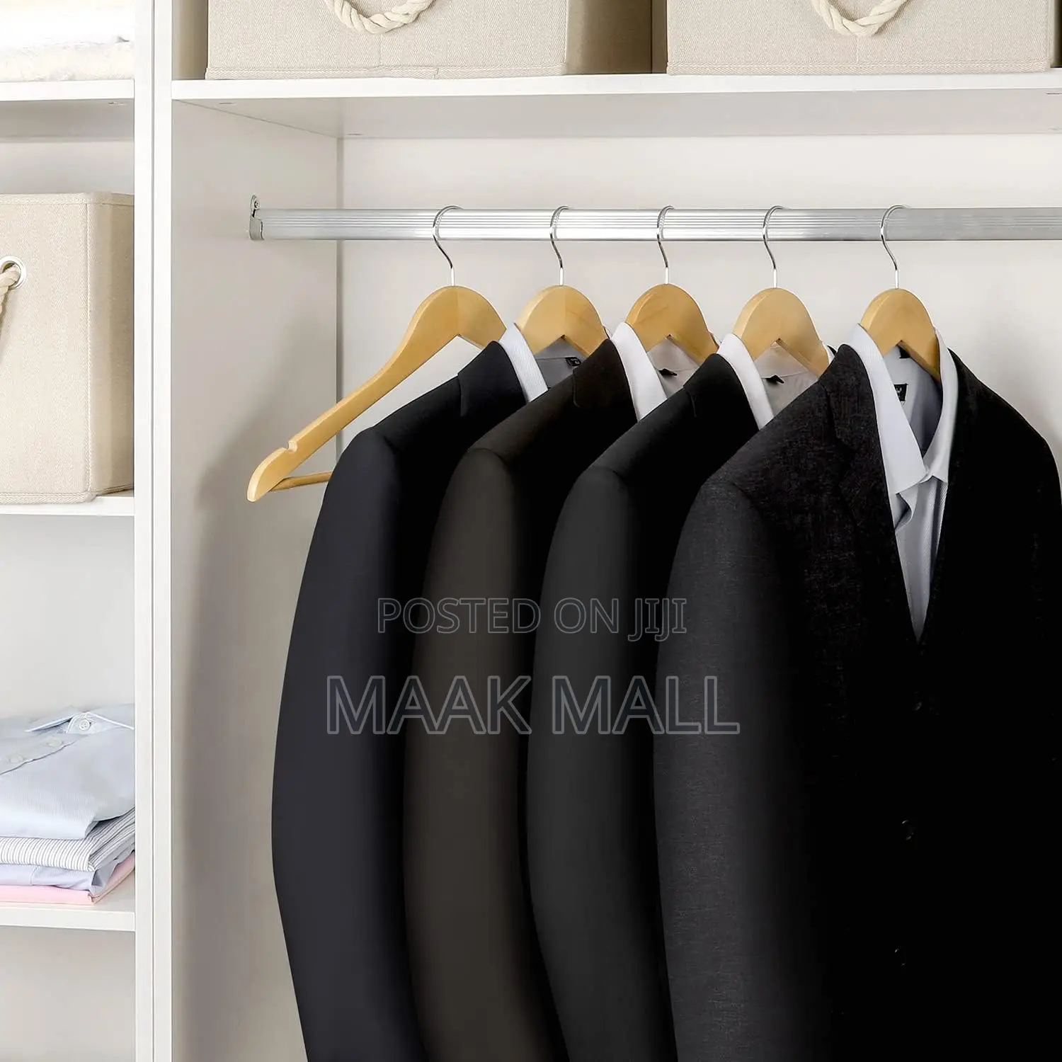 Wooden Coat Hangers 20 Pack, Natural Wood Suit Hangers With Non Slip