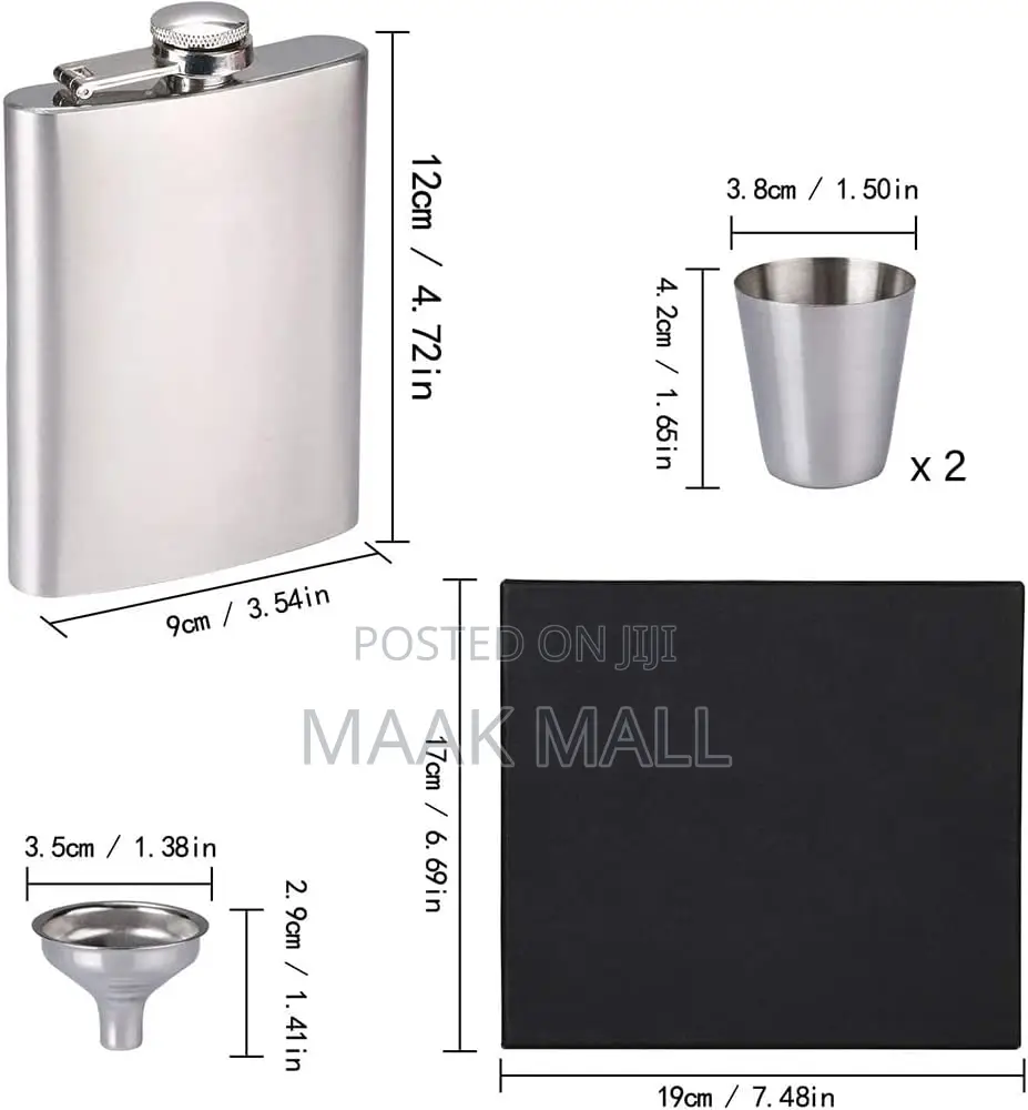 Portable Stainless Steel 7 Oz Pocket Hip Flask Alcohol Whiskey Liquor