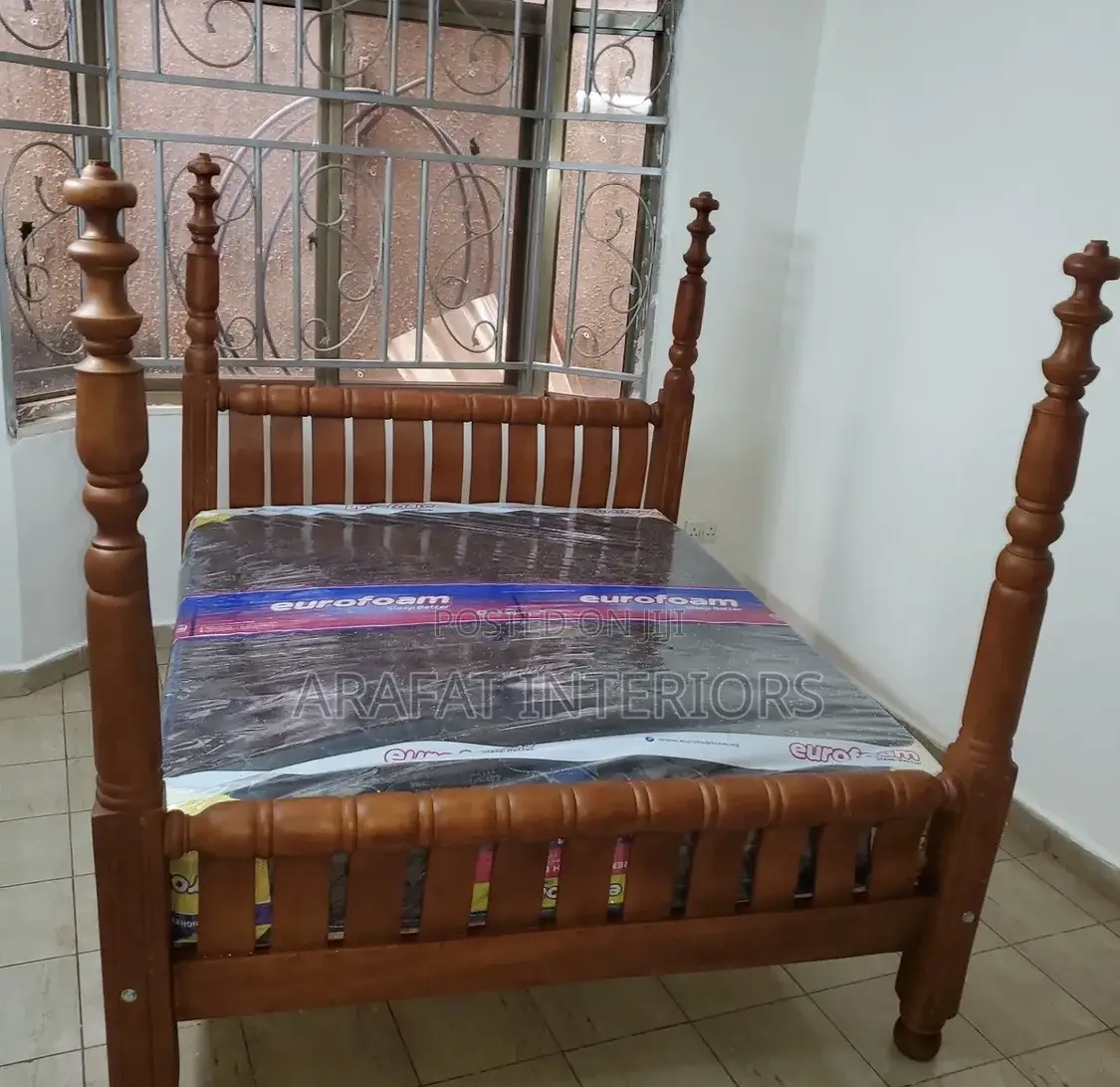 5by6 Wooden Bed Turned Warm Brown Finish