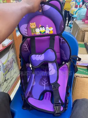 Fabric Baby Car Seat Cushion Featuring Cartoon Animal Graphics