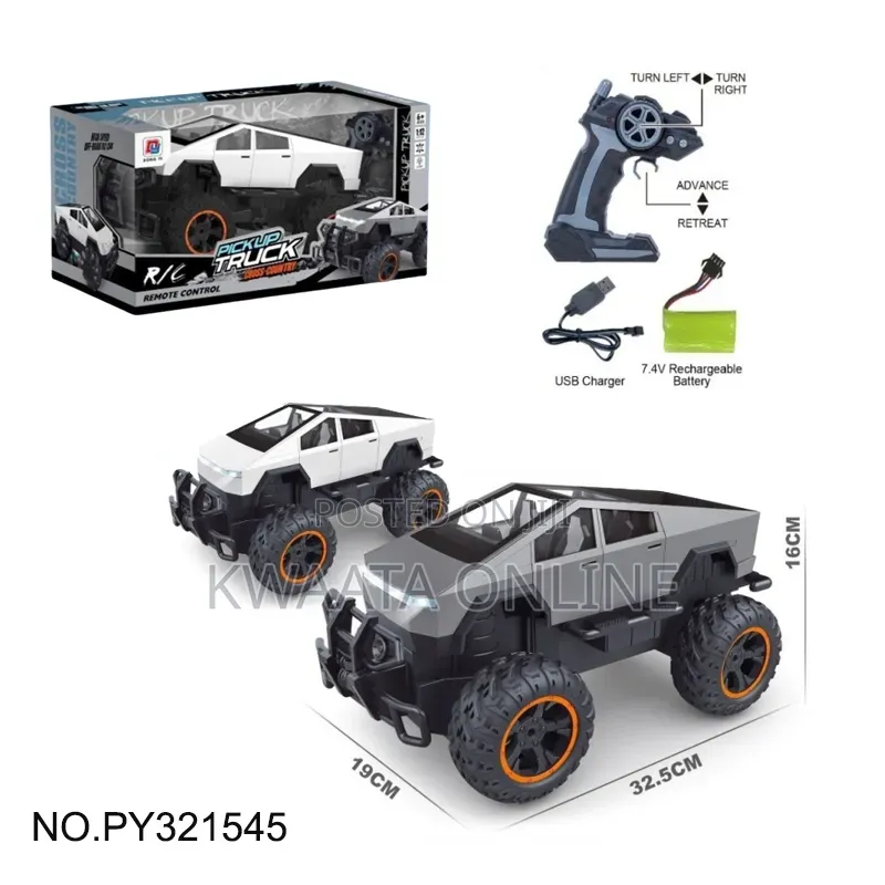 Pickup Toy Truck, 2.4ghz Remote Control, Led Lights, Usb Rechargeable