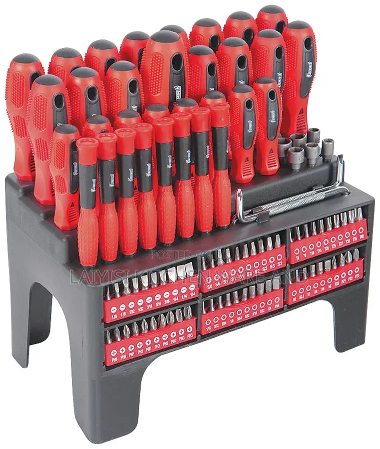 100 Piece Screwdriver and Bit Set With Storage Stand