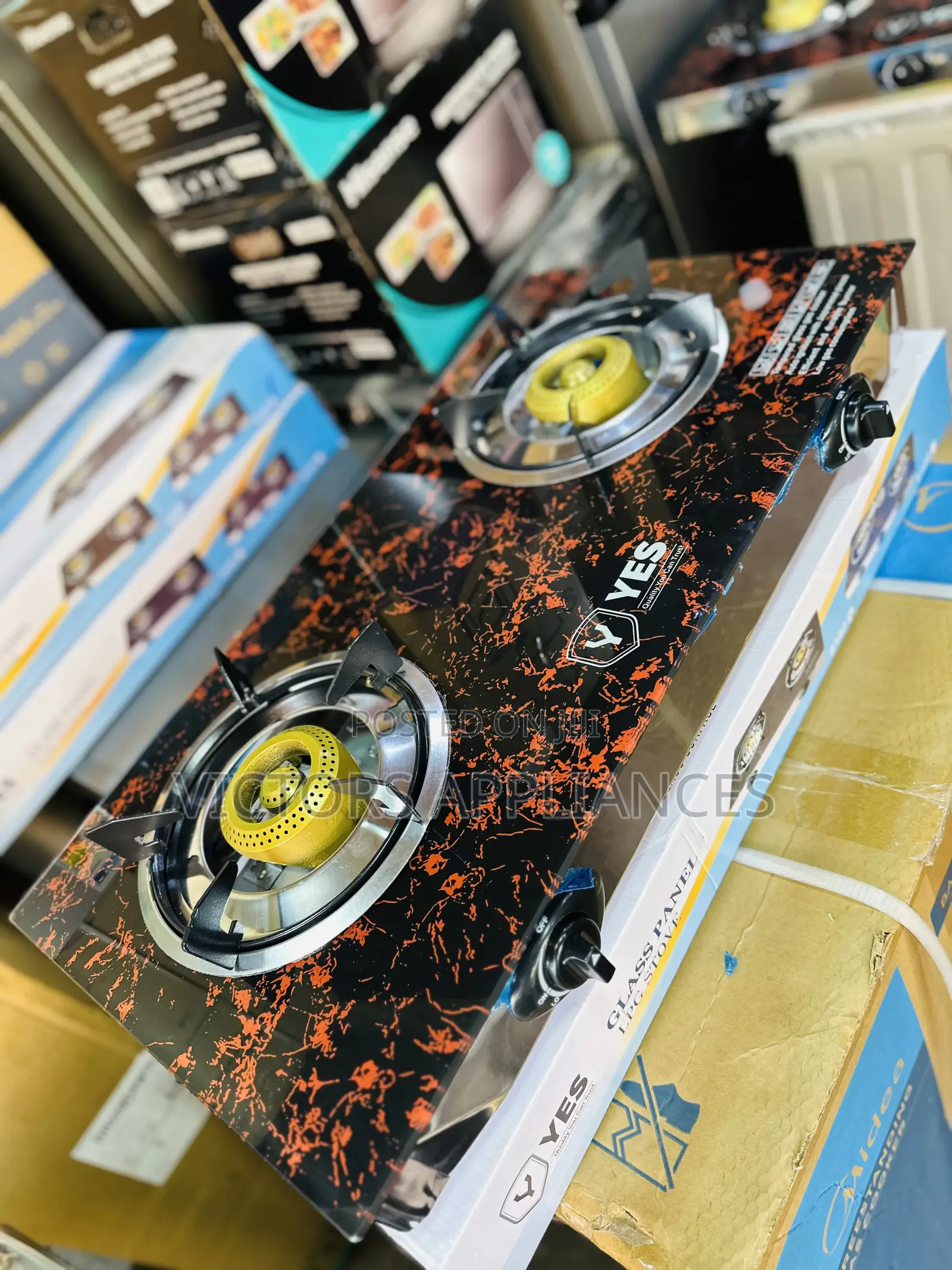 Yes Gas Cooker With 2 Burner Glass Top