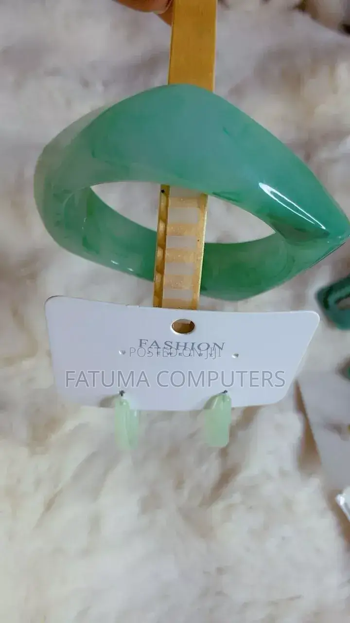 Combo Square Bangle and Acrylic Hoop Earrings