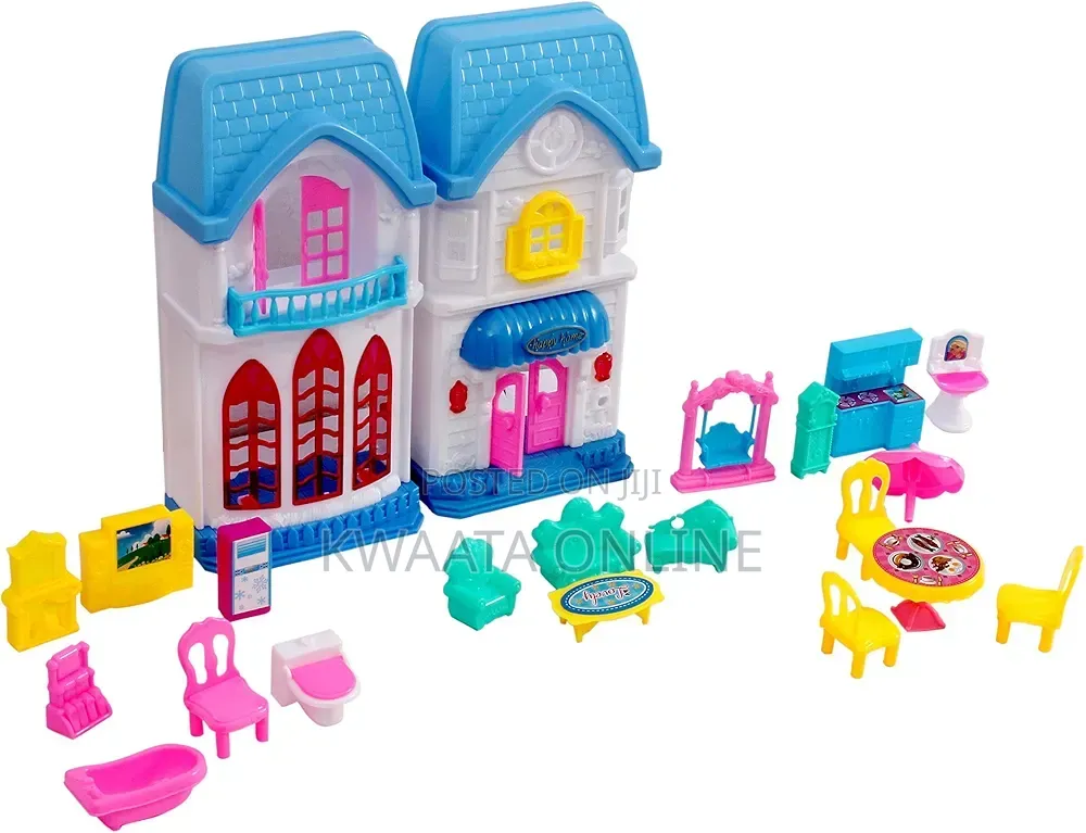 Doll House Set for Kids With Bed Room, Kitchen Furniture Set
