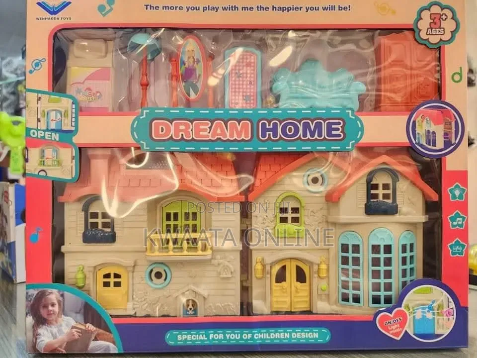 Doll House Set for Kids With Bed Room, Kitchen Furniture Set